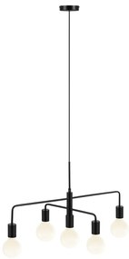 Lustra cu 5 surse de iluminat design modern Gloom negru