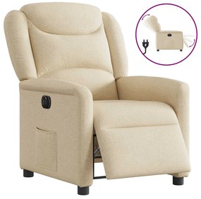vidaXL Fotoliu rabatabil electric, crem, material textil