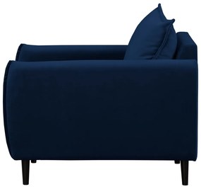 Fotoliu albastru închis cu tapițerie din catifea Juli – Ropez