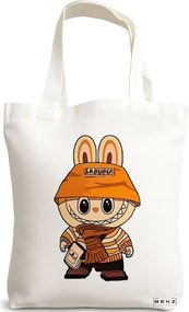 Sacosa de Panza pentru Cumparaturi, Geanta Tote, model Labubu 14 38 x 34.5 cm, Alba, BEKZ®