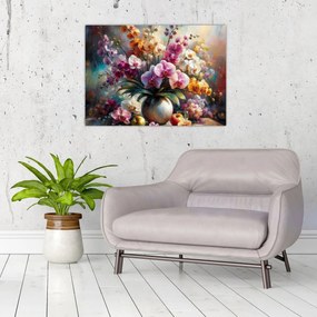 Tablou pe sticlă - Vas de flori II. (70x50 cm)