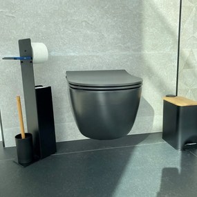 Coș de gunoi negru mat cu pedală din oțel 5 l Erik – Spirella