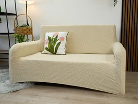 Husa elastica pentru canapea cu 2 locuri CORDA Culoare: Crem