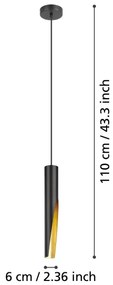 Lustră LED pe cablu Eglo 900872 BARBOTTO 1xGU10/4,5W/230V negru/auriu