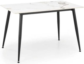 Masă de bucătărie Webster 120 cm, marmură / negru