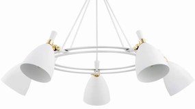 Lustra cu 5 spoturi design modern CHARLOTTE alb