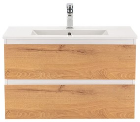 Dulap inferior Vario Forte 80 cu lavoar, stejar alb