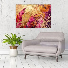 Tablou - Pictură abstractă de flori II. (90x60 cm)