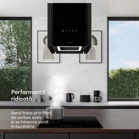 Klarstein Hota Velaire cu funcție de ridicare de 40 cm, Elegant, minimalist, puternic, CEE A++, 601 m³/h