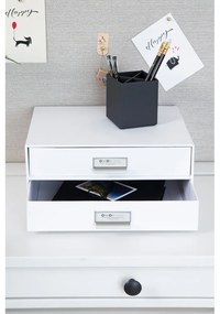 Organizator cu 2 sertare pentru documente Bigso Box of Sweden Birger, 33 x 22,5 cm, alb