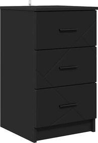 vidaXL Dulap de noapte cu sertar Negru 38 x 38 x 66 cm Lemn compozit