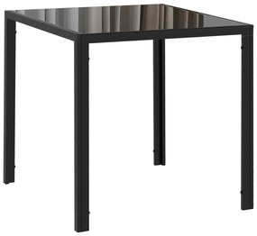 HOMCOM Masă de sufragerie pentru 4 persoane, masă de bucătărie cu blat din sticlă temperată și picioare din oțel, 75 x 75 x 75 cm, negru | Aosom Romania