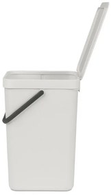 Cos de gunoi colectare selectiva Brabantia Sort&Go 1005516, 16 L, Maner, Montabil pe perete, Gri deschis