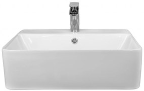 Lavoar pe blat Fluminia, Mercur, 46 cm, dreptunghiular, alb