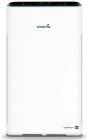 Purificator de aer atractiv Oberon 320, 80W, Pana la 60 m², 320 m³/h, 3 viteze, Wi-Fi, Ponizare, Senzori inteligenti, Telecomandă, Ecran tactil, Alb/Negru