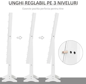 Dulap cu oglinda HOMCOM, pentru bijuterii, spatiu mare de stocare, MDF 36x30x136cm | Aosom RO