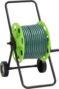 vidaXL Cărucior tambur furtun verde set racorduri furtun 0,5" 30 m PVC