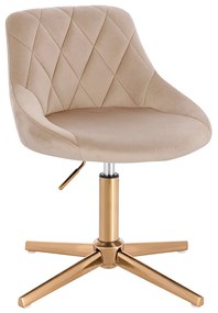 HR1054CROSS Scaun Latte Catifea cu Bază Aurie