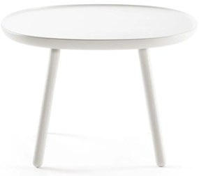 Măsuță auxiliară din lemn masiv EMKO Naïve, ø 64 cm, alb