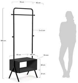 Cuier din metal Kave Home Bently, negru