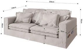 Canapea crem 236 cm Nora – Ropez