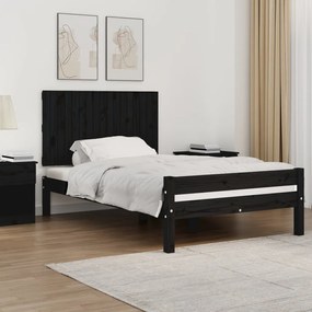 vidaXL Tăblie de pat pentru perete, negru, 108x3x60 cm, lemn masiv pin