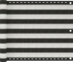 vidaXL Paravan pentru balcon, antracit și alb, 75 x 500 cm, HDPE