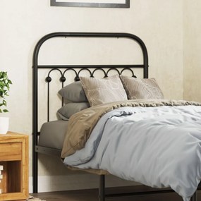 vidaXL Tăblie de pat metalică, negru, 75 cm