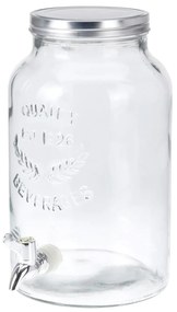 Borcan cu robinet si capac, EH Excellent Houseware, 5,5 L, Transparent