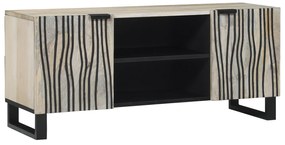 vidaXL Cabinet TV Alb 105 x 33 x 46 cm Lemn masiv de mango