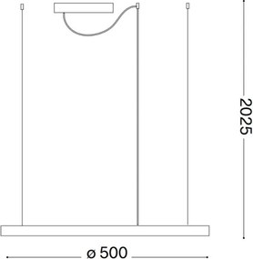 Ideal Lux - Lustră LED suspendată pe cablu ORACLE SLIM LED/29W/230V 4000K Ø 50 cm albă