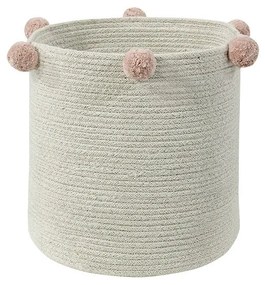 Coș de jucării pentru copii crem din material textil ø 30x30 cm Bubbly – Lorena Canals