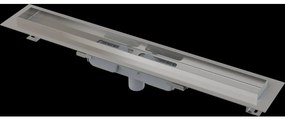Rigola de dus Professional Low 115 cm, cu margine pentru gratar plin, scurgere verticala, otel inoxidabil 1150 mm