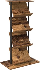 vidaXL Raft pentru reviste Lemn vechi 68 x 40 x 123.5 cm Lemn compozit