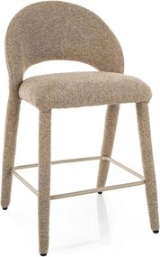 Scaun bar FLO H-2, bej, stofă/metal, 50x45x90 cm