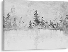 Tablou - Cerb lângă lac (70x50 cm)