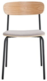 Scaune de dining negre/taupe 2 buc. Adriana – Marckeric