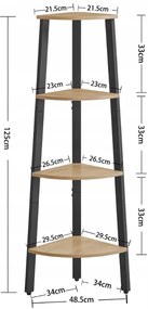 Raft de colt TAYLOR SONOMA 4 polite, 125x34cm