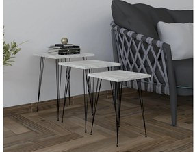 Set 3buc. măsuțe cafea Pakamo (negru + cristal) . 1094320