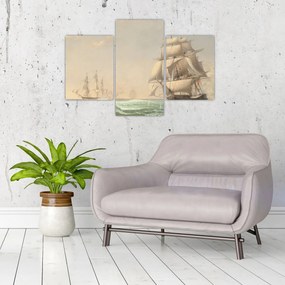 Tablou - Fitz Henry Lane, The United States Frigate President Engaging the British Squadron, reproducere (90x60 cm)