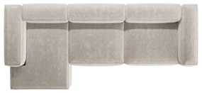 Colțar bej cu tapițerie din catifea reiată (cu colț pe partea stângă/cu șezlong) Bergamo – Cosmopolitan Design