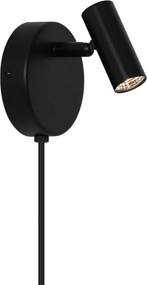 Aplica de perete cu spot LED directionabil Omari Round negru