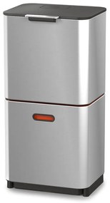 Coș de gunoi argintiu de reciclat din oțel 60 l Totem Max – Joseph Joseph