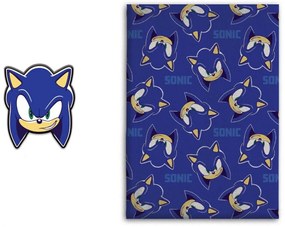 Sonic Ariciul set de pătură de lână și pernă decorativă