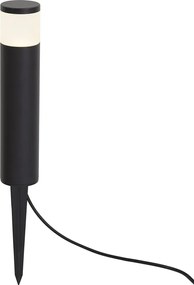 Lampa moderna de exterior tip bolard 12V neagra, cu LED inclus, IP65 - Voltaire Palo