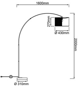 Brilliant - Lampadar WILEY 1xE27/60W/230V negru/bej