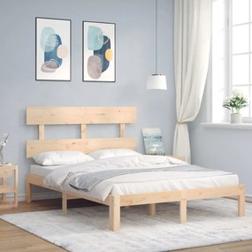 3193531 vidaXL Cadru de pat cu tăblie, 140x200 cm, lemn masiv