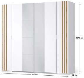 Set dormitor, alb stejar artisan, 160x200, FLORENS