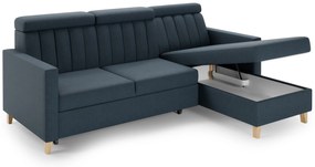 Colțar cu funcție de dormit Vario universal - bleumarin șenil Wind 77
