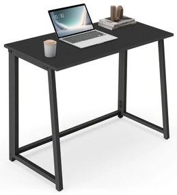 Set pentru birou – birou pliabil ZARIMO 80×40 cm negru + scaun de birou AVOLA VELVET gri